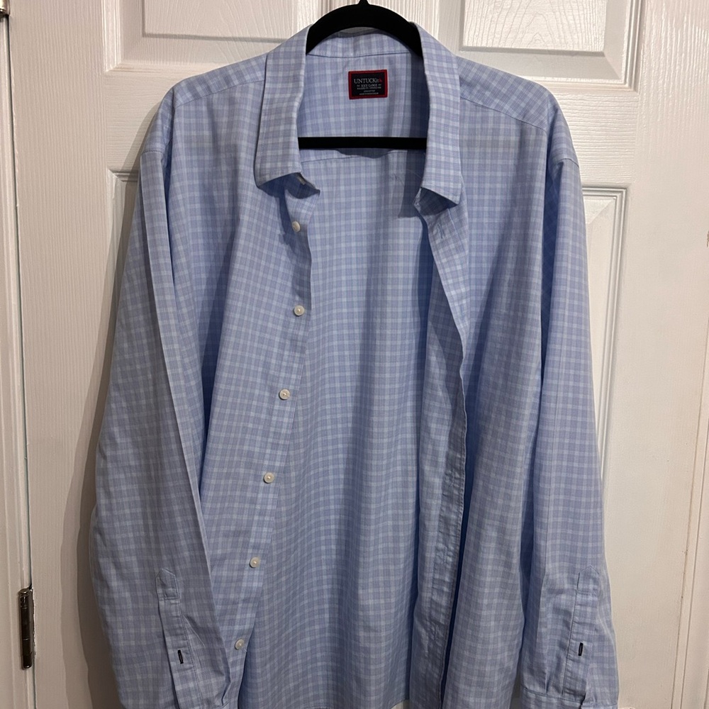 UNTUCKit NWOT Mens XXXL wrinkle-free relaxed fit long sleeve plaid button up - Picture 3 of 11